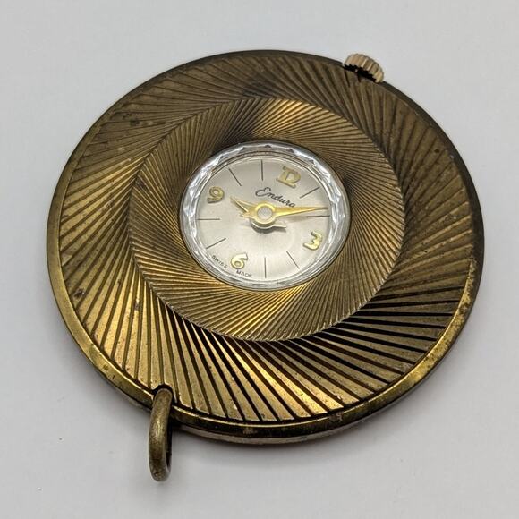 Vintage Endura Watch Pendant for Necklace Mechanical Wind Swiss Made Works! - Picture 1 of 5